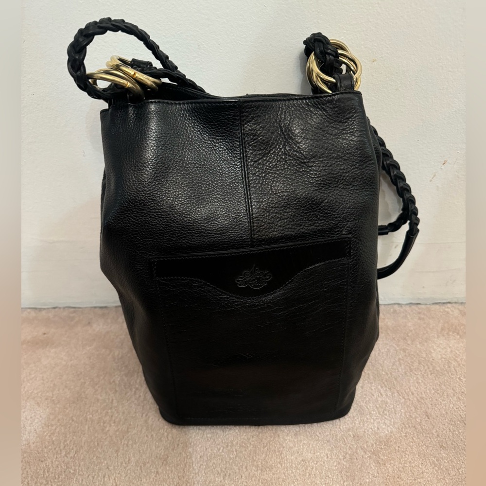 Vintage black leather bag - Picture 3 of 10